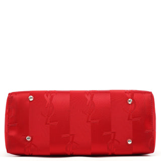 Yves Saint Laurent Red YSL Satin Leather Tote Bag