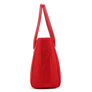 Yves Saint Laurent Red YSL Satin Leather Tote Bag