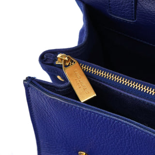 Yves Saint Laurent Royal Blue Leather Muse Two 2-Way Bag