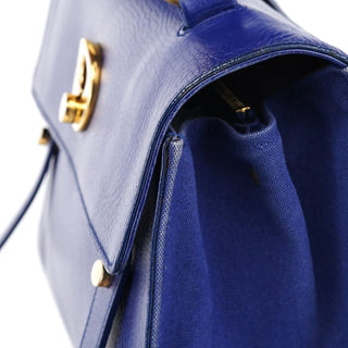 Yves Saint Laurent Royal Blue Leather Muse Two 2-Way Bag