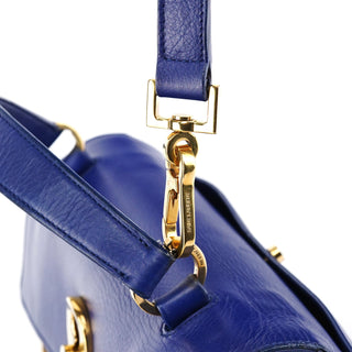 Yves Saint Laurent Royal Blue Leather Muse Two 2-Way Bag