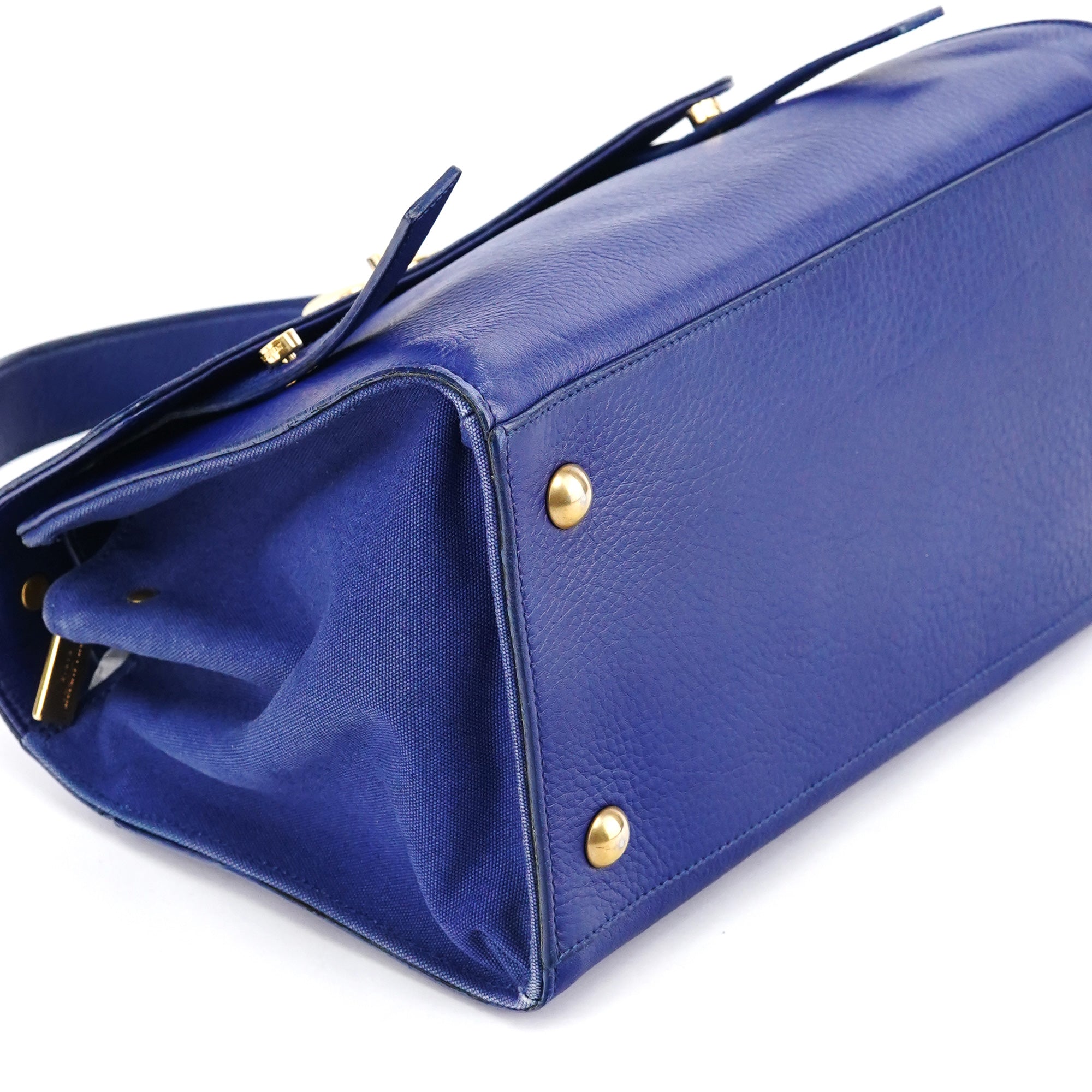 Yves Saint Laurent Royal Blue Leather Muse Two 2-Way Bag