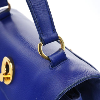 Yves Saint Laurent Royal Blue Leather Muse Two 2-Way Bag