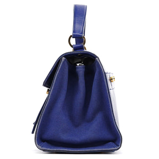 Yves Saint Laurent Royal Blue Leather Muse Two 2-Way Bag