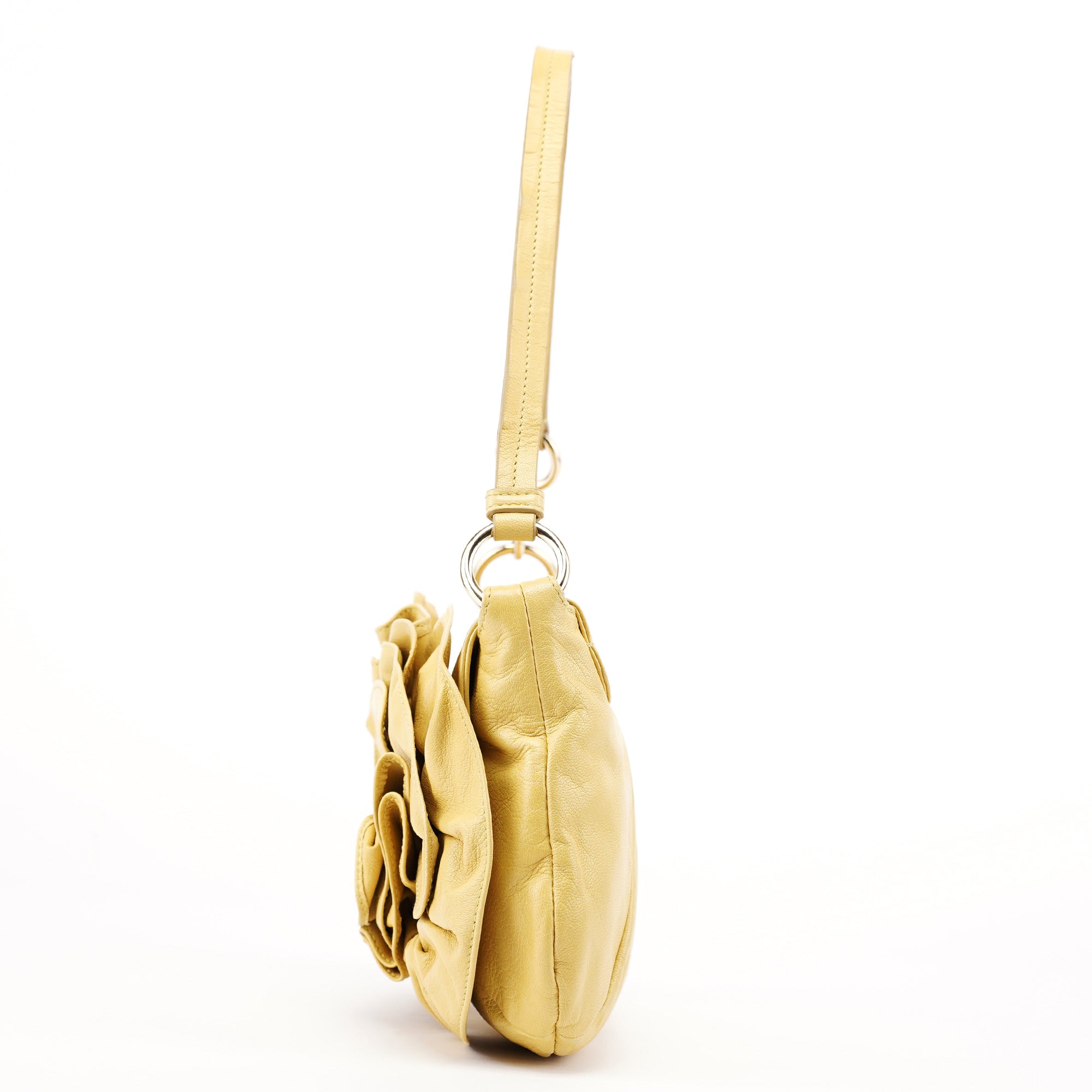 Yves Saint Laurent Soft Yellow Calfskin Nadja Shoulder Bag
